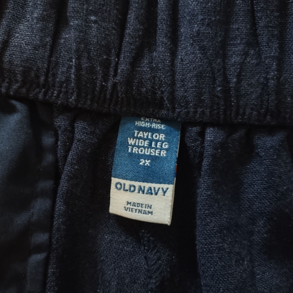 Old Navy Linen Blend Extra High Rise Taylor Wide Leg Trouser Pants NWT - Picture 3 of 16